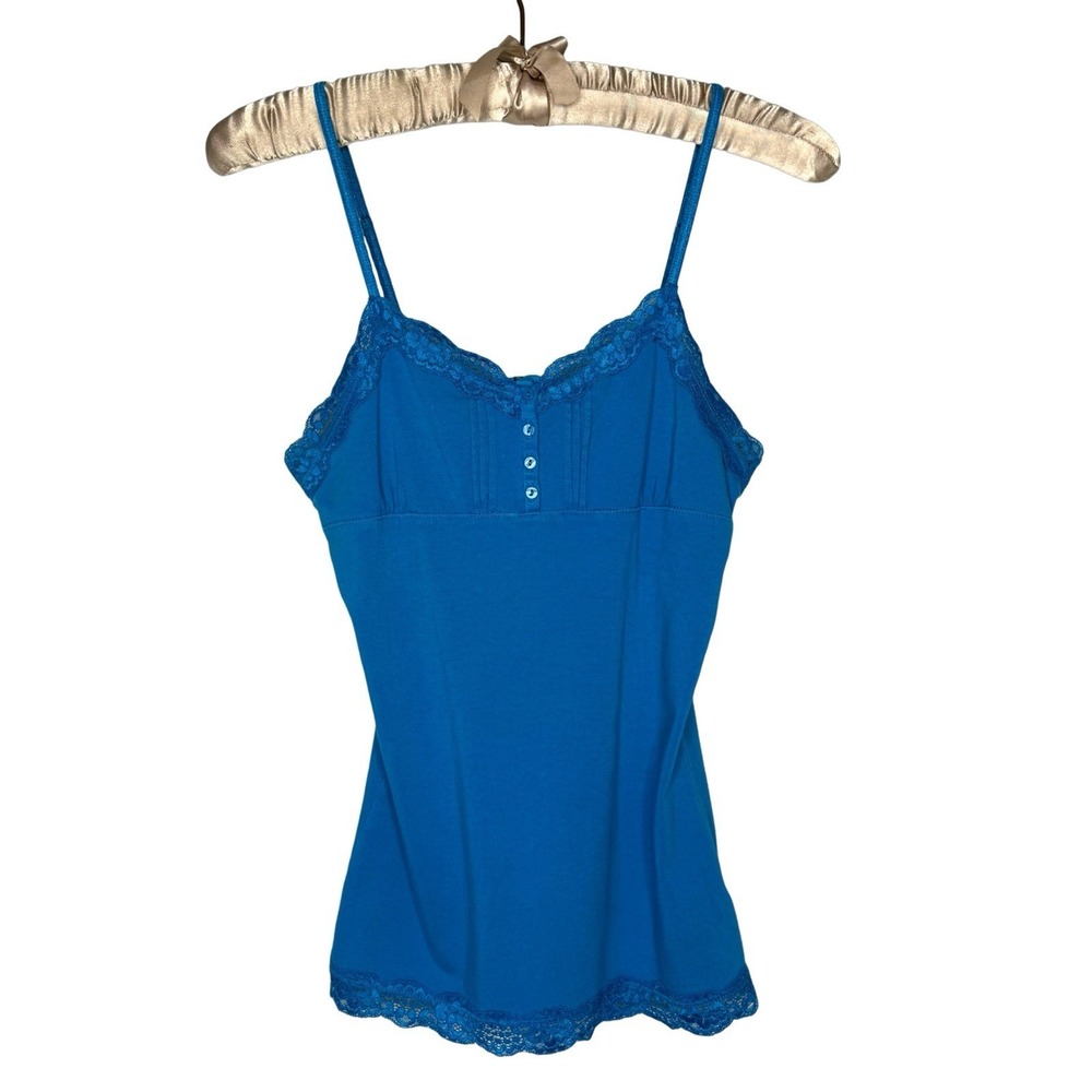 Arizona M Henley Cami Babydoll Lace Trim‎ Tank Top Y2K 90s Bella Swan Elena